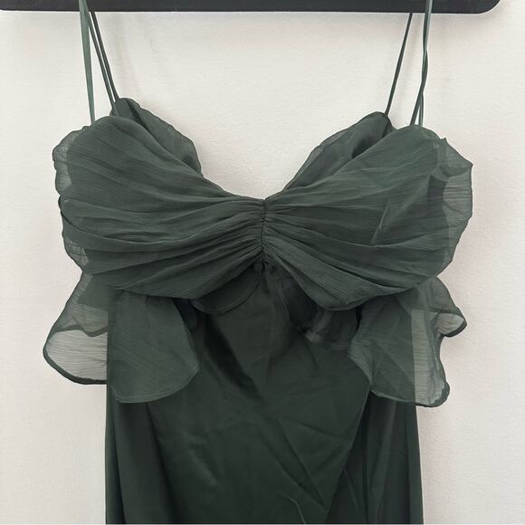 ASOS Forest Green Spaghetti Strap Maxi Dress Size 6 NWT - Picture 3 of 6